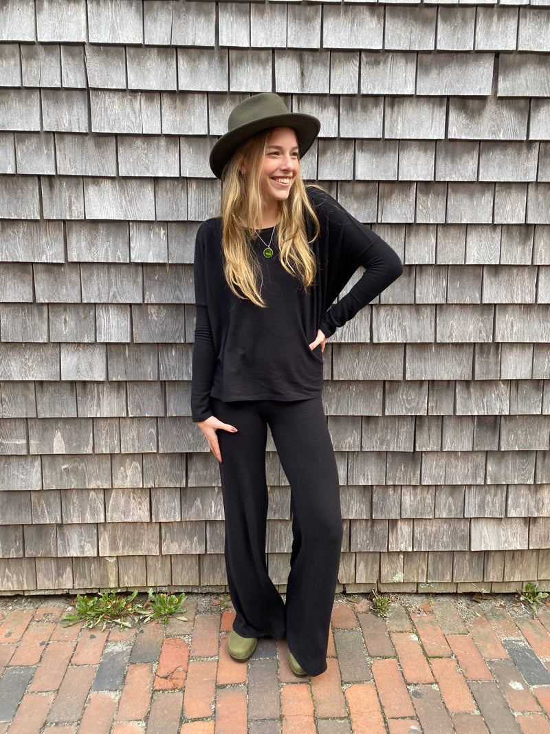 Brushed Jersey Wide Leg Pants