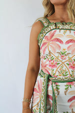 Palm Dream Off-White Sleeveless Angled Mini Dress