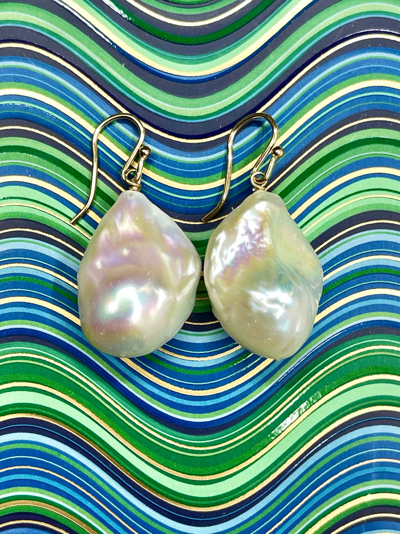 Large Baroque Pearl Earrings