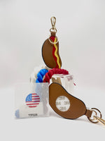 Hot Dog Leather Key Fob