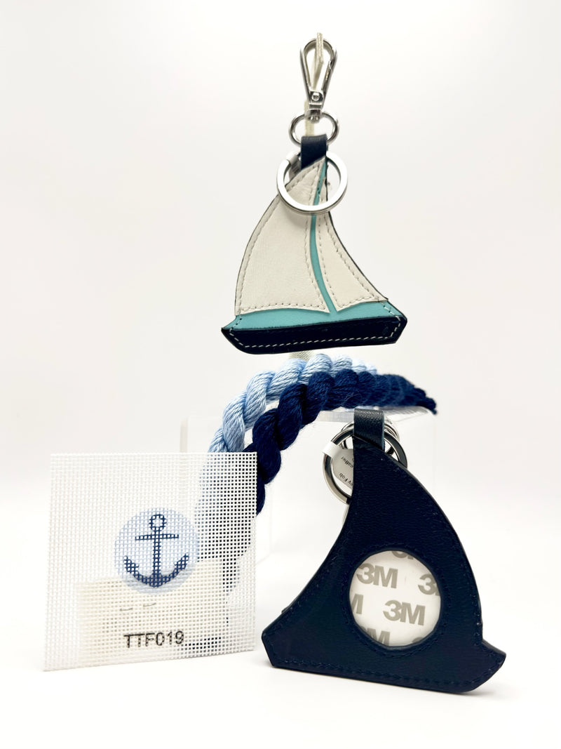 Sailboat Leather Key Fob
