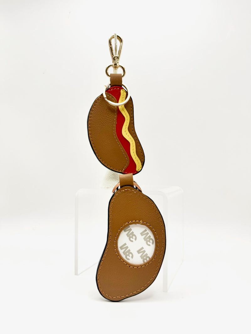 Hot Dog Leather Key Fob