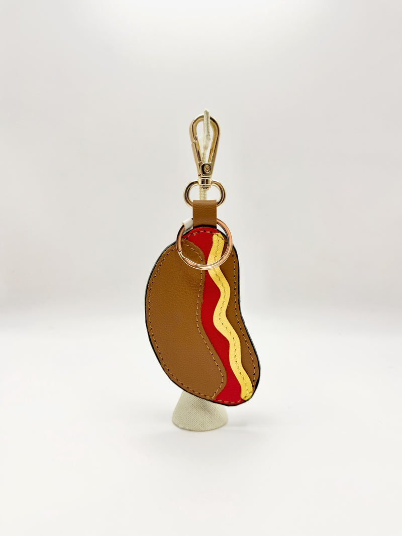 Hot Dog Leather Key Fob