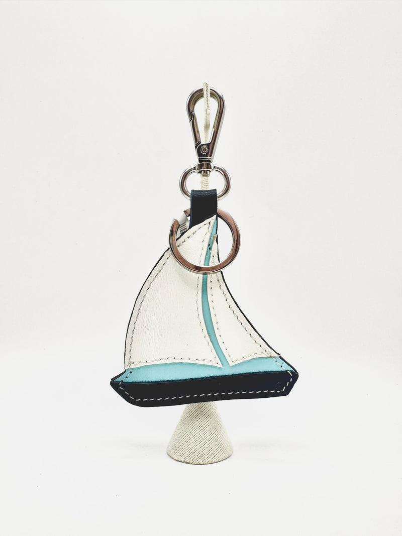 Sailboat Leather Key Fob