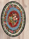 Basket of Roses Oval Rug Needlepoint Kit