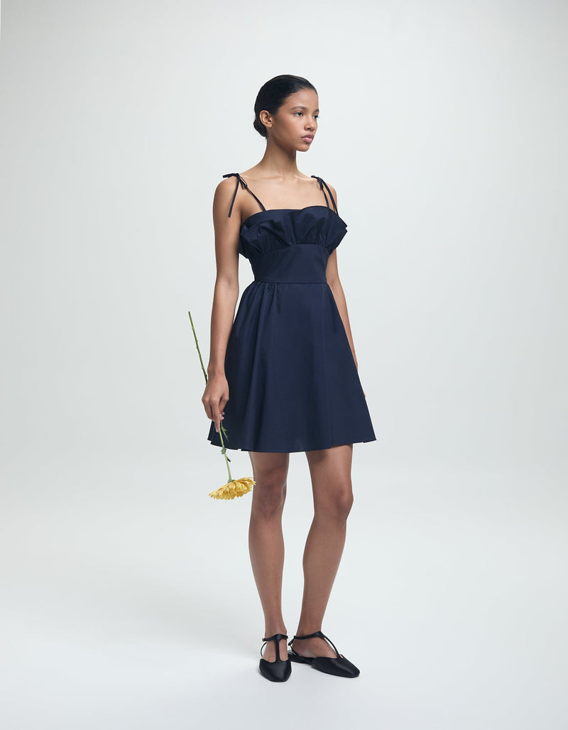 Mia Dress Navy Poplin