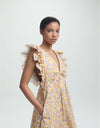 Nola Dress Yellow Garden Cotton