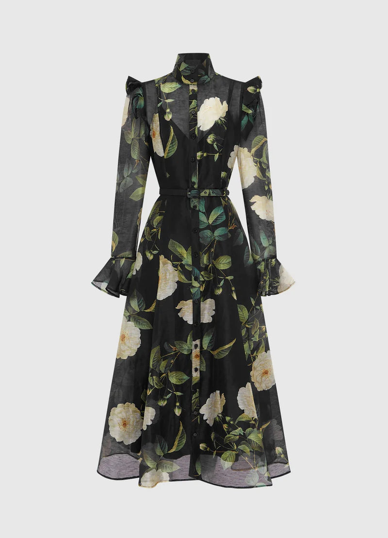Katrina Butterfly Sleeve Midi Dress