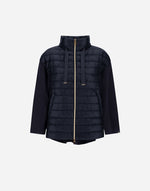Long Shiny Nylon & Knitted Jacket