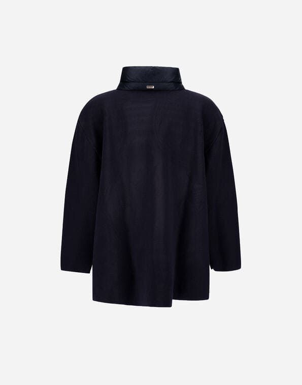 Long Shiny Nylon & Knitted Jacket