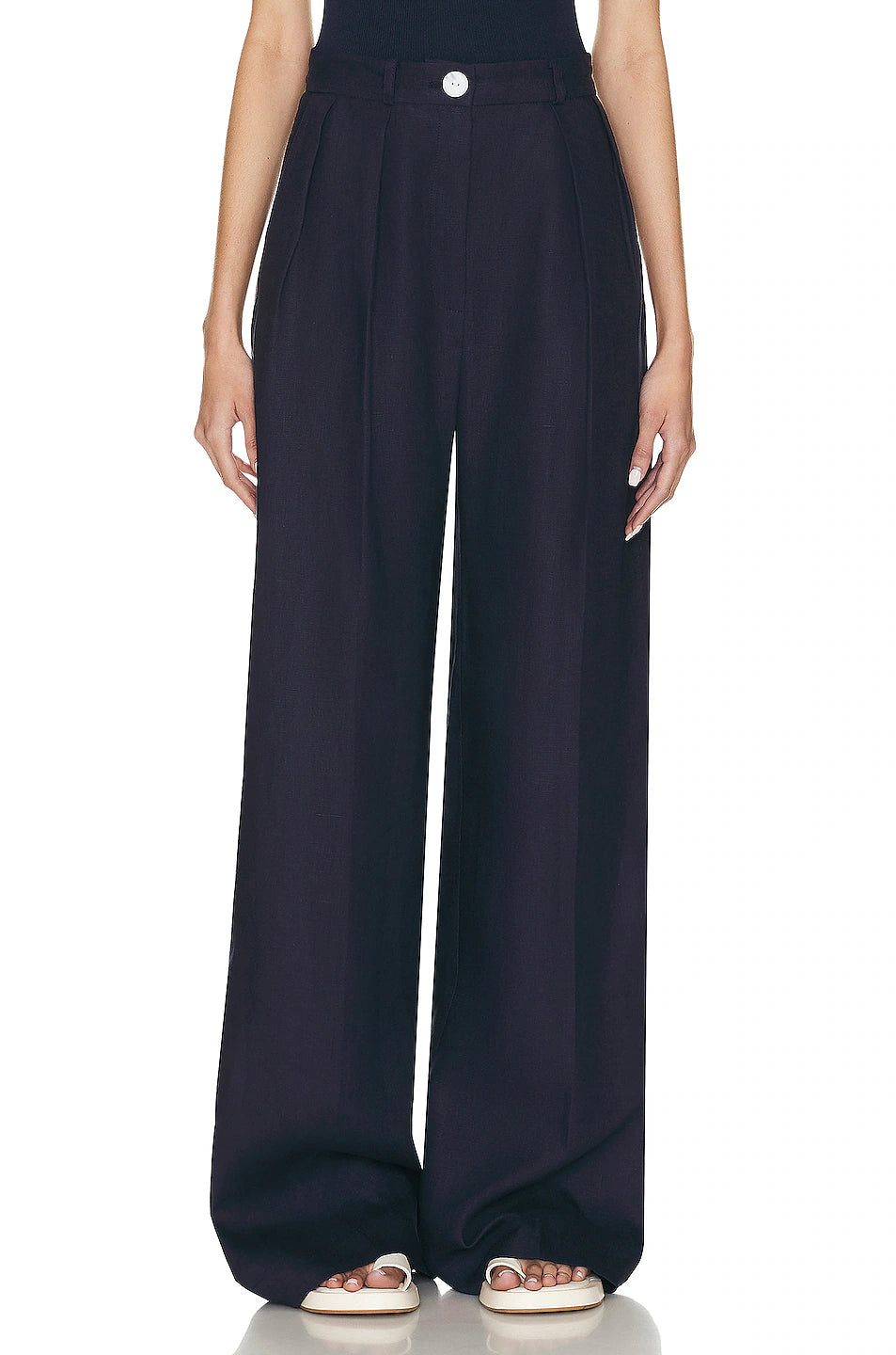 Button Pleated Trouser