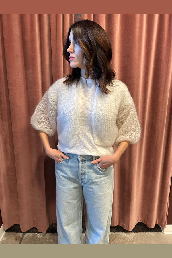 Mohair Short Sleeve Cardigan Light
