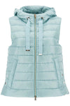 Shiny Nylon Quilted Vest with Hood