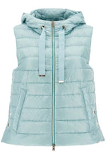Shiny Nylon Quilted Vest with Hood