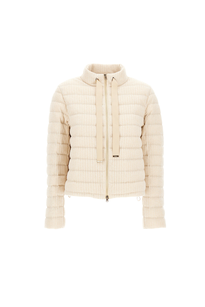 Shiny Ribbed Knit Zip Jacket