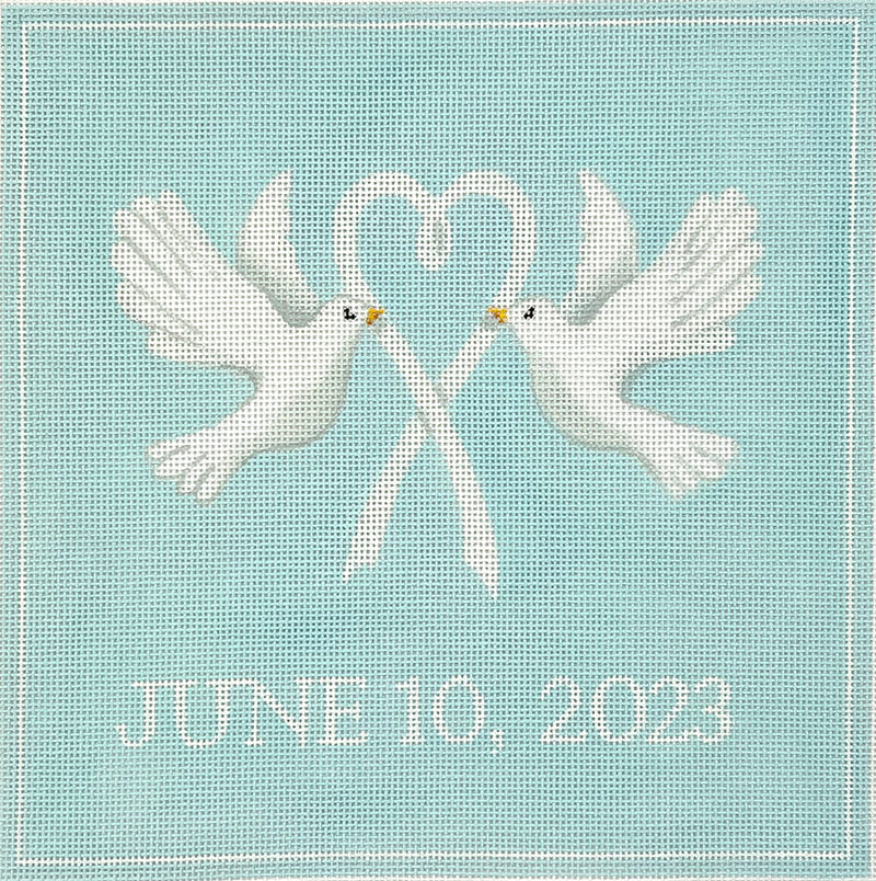 Ring Bearer Pillow Soft Blue Doves