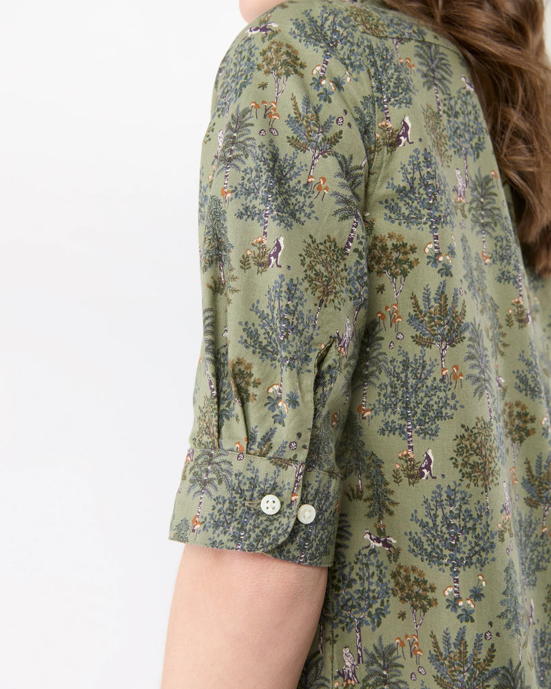 Elbow-Sleeve Frill Dress