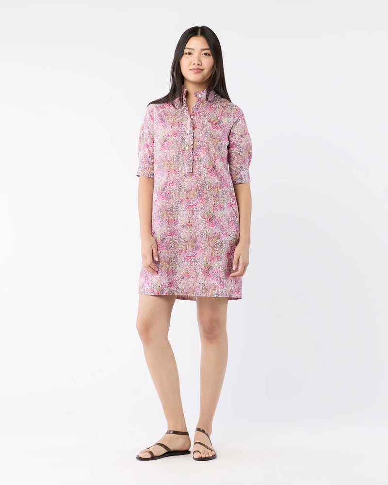 Elbow-Sleeve Frill Dress