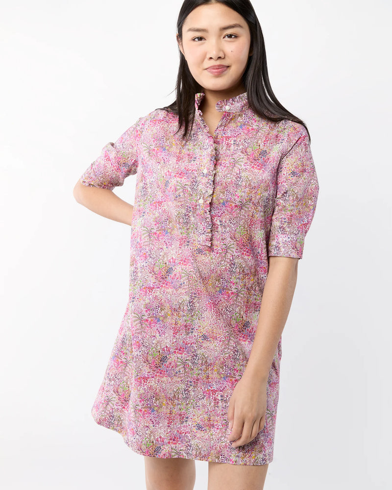 Elbow-Sleeve Frill Dress