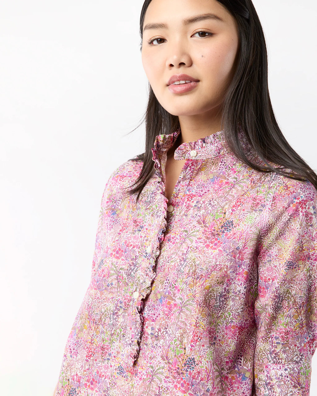 Elbow-Sleeve Frill Dress