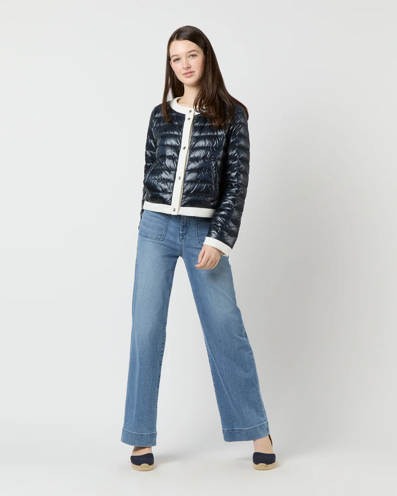 Shiny Nylon Jacket with Matte Trims