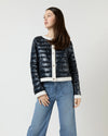 Shiny Nylon Jacket with Matte Trims