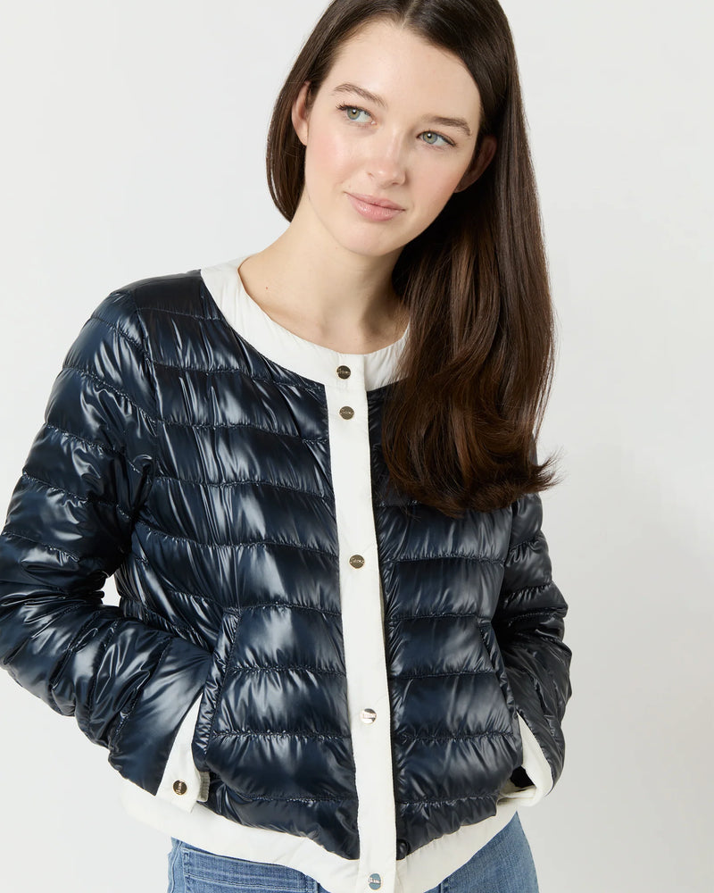 Shiny Nylon Jacket with Matte Trims