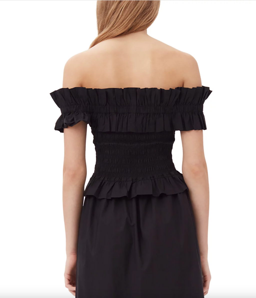 Cotton Poplin Off Shoulder Top