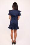 Zeina Dress Navy Cotton