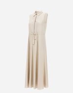 Linen Sleeveless Drawstring Dress