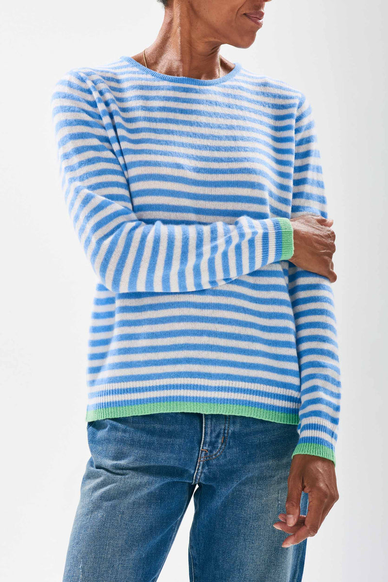 Tipped Little Stripe Crew