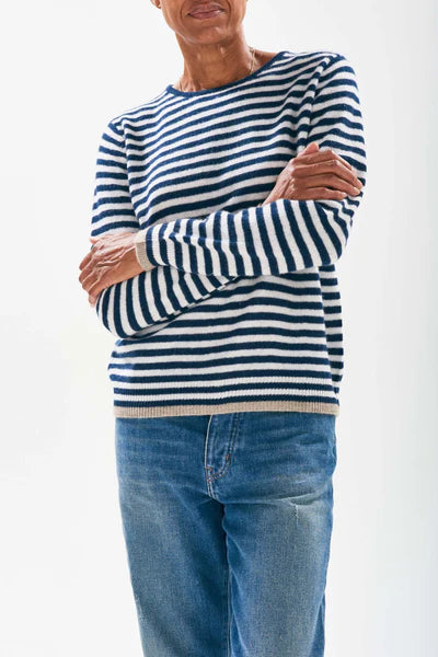 Tipped Little Stripe Crew