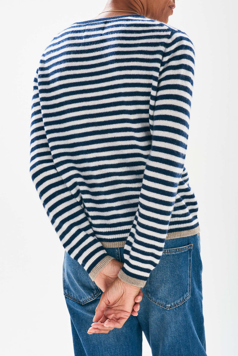 Tipped Little Stripe Crew