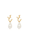 Pearl Coral Drop Earrings