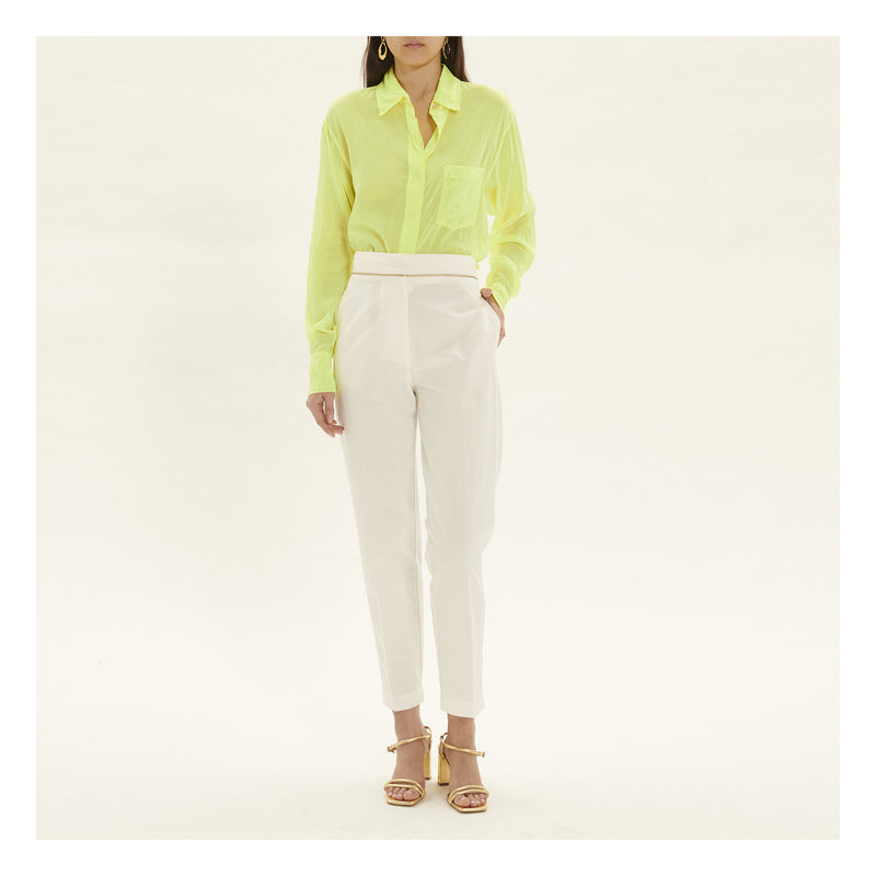 Cotton Silk Voile Oversize Shirt