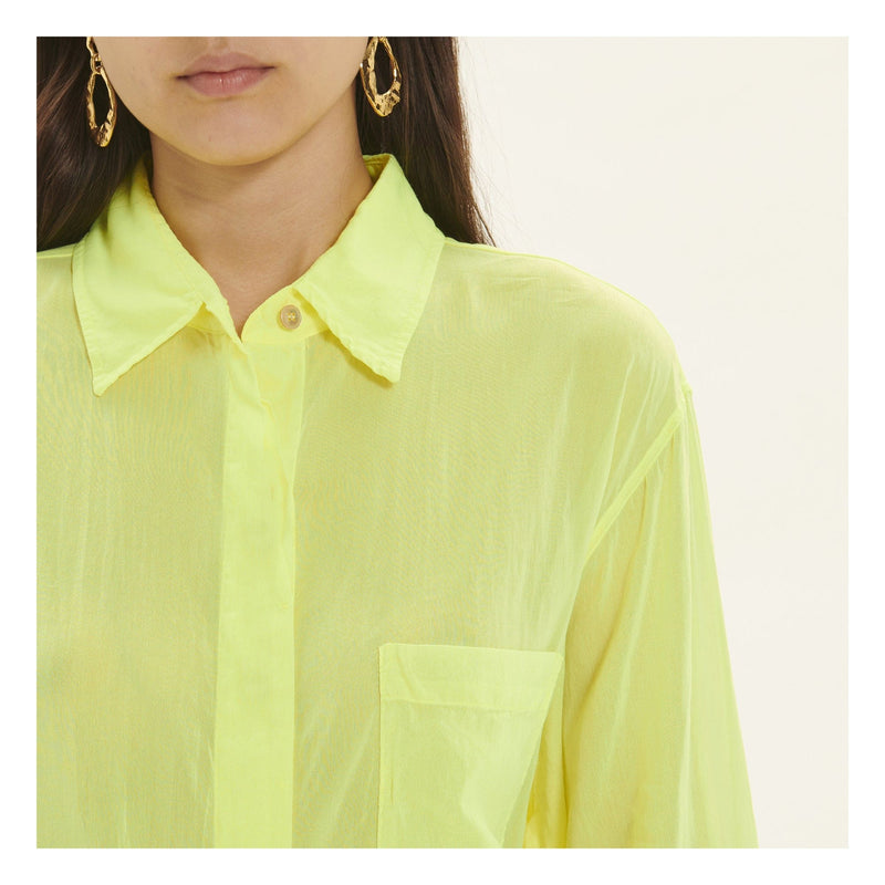Cotton Silk Voile Oversize Shirt