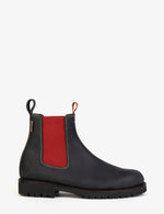 Navy and Red Nelson Wool-Lined Leather Boot