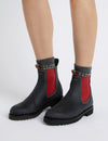 Navy and Red Nelson Wool-Lined Leather Boot