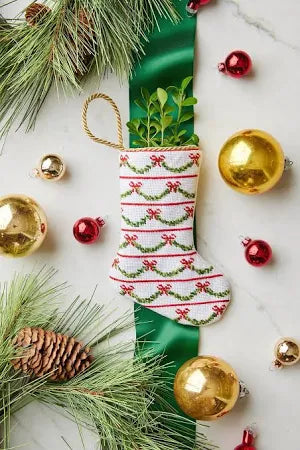 Christmas Garland Gala Ornament Sized Stocking Canvas