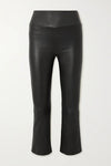 Crop Flare Leather Legging