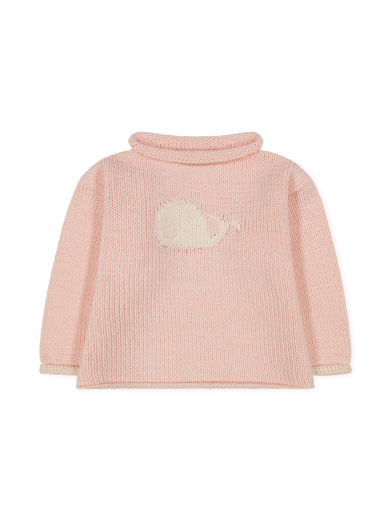 Hand Loomed Pullover - Pink / Ivory Whale