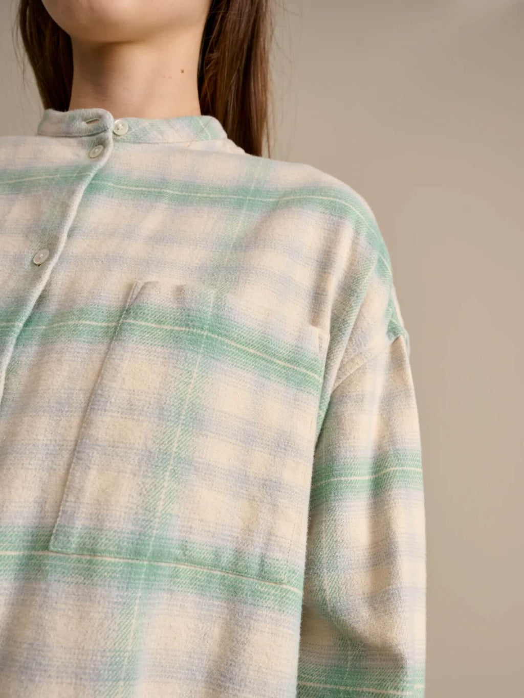 Mandarin Neck Button Down