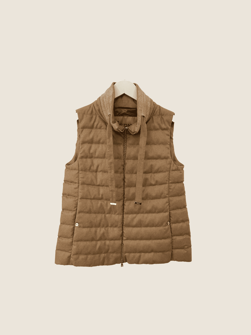 Cashmere Silk Vest with Knit Collar