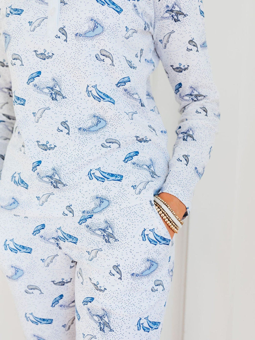 Long Sleeve Pajama Set - Save the Whales