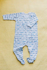 Footie Pajama "Tuck'd In" - Blue