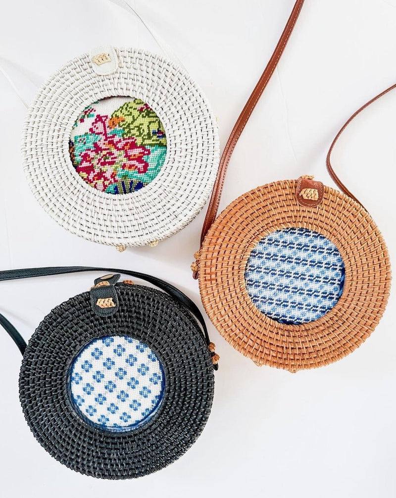 4X4 Round Wicker Bag