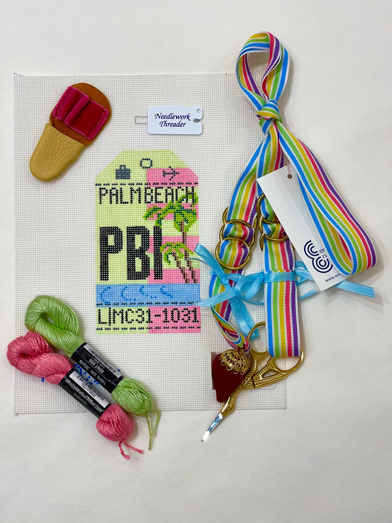 Hedgehog Needlepoint Luggage Tag Canvas Erica Wilson