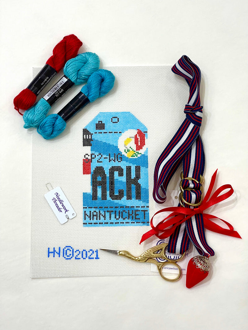 Hedgehog Needlepoint Luggage Tag Canvas Erica Wilson