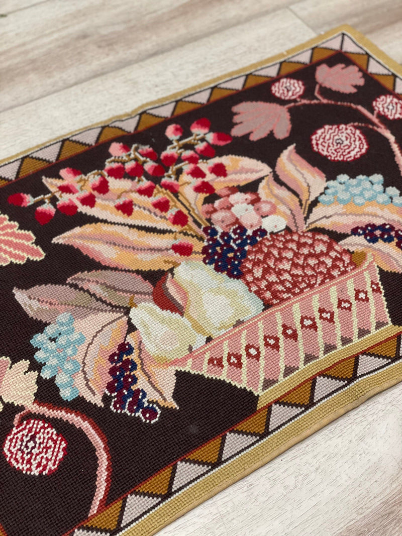 From Erica's Archive - Hand Stitched Rug Colonial Fruit Basket
