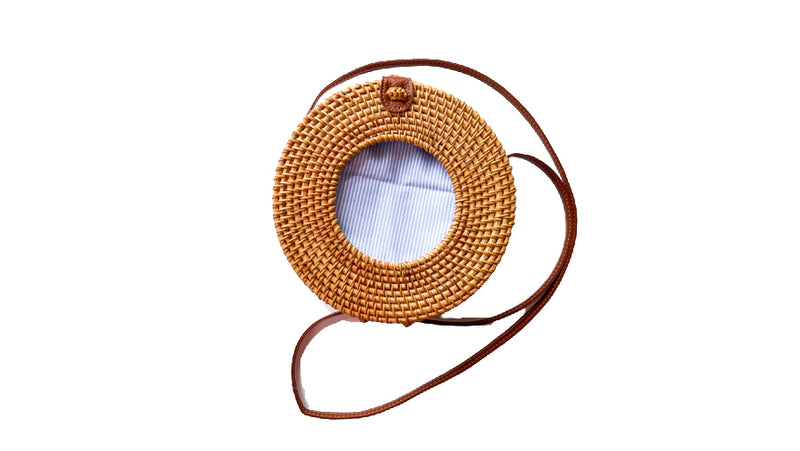 4X4 Round Wicker Bag